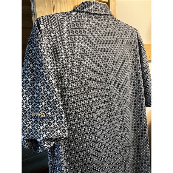 Turtleson Polo Shirt Men’s M Blue Geometric Short Sleeve Golf Polyester Spandex - Picture 9 of 10